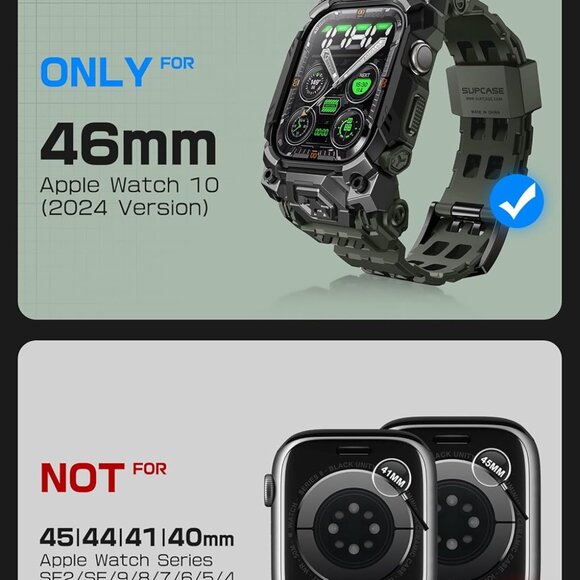 Unicorn Beetle Ore Pro Version Apple Watch 10 46mm Bumper Case Adjustable Strap - Picture 5 of 11